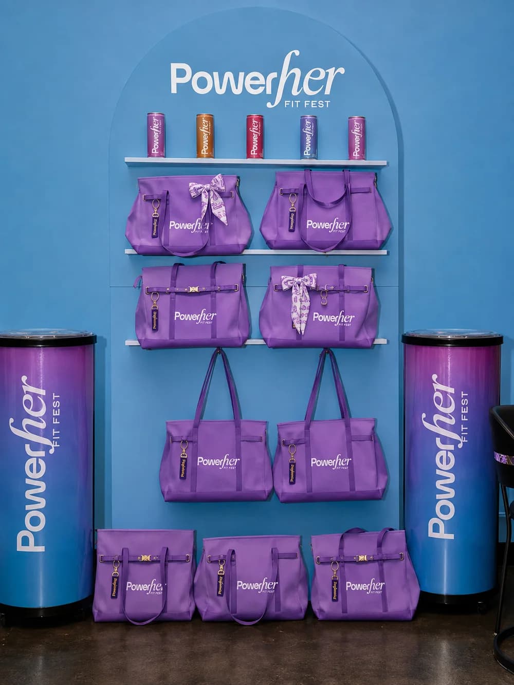 A PowerHER branded wellness display